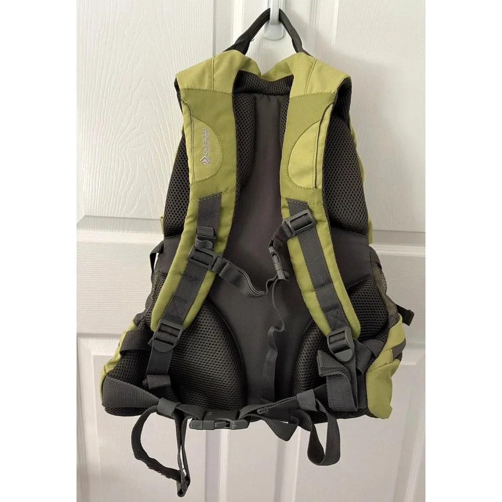 Outdoor Products Backpack Lime Green Ripstop Nylon Hiking School Bag 18in